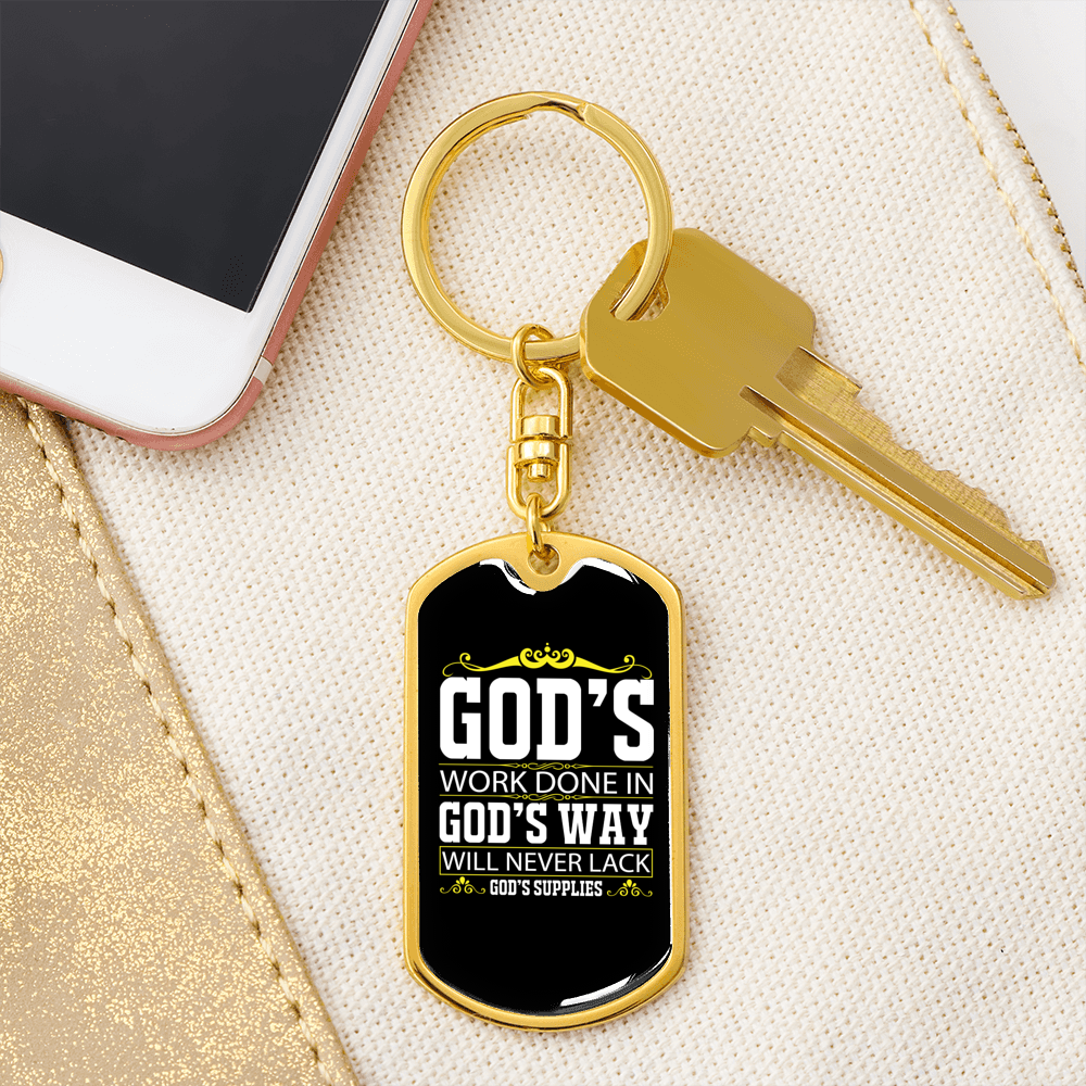 God'S Way Keychain Stainless Steel or 18k Gold Dog Tag Keyring-Express Your Love Gifts