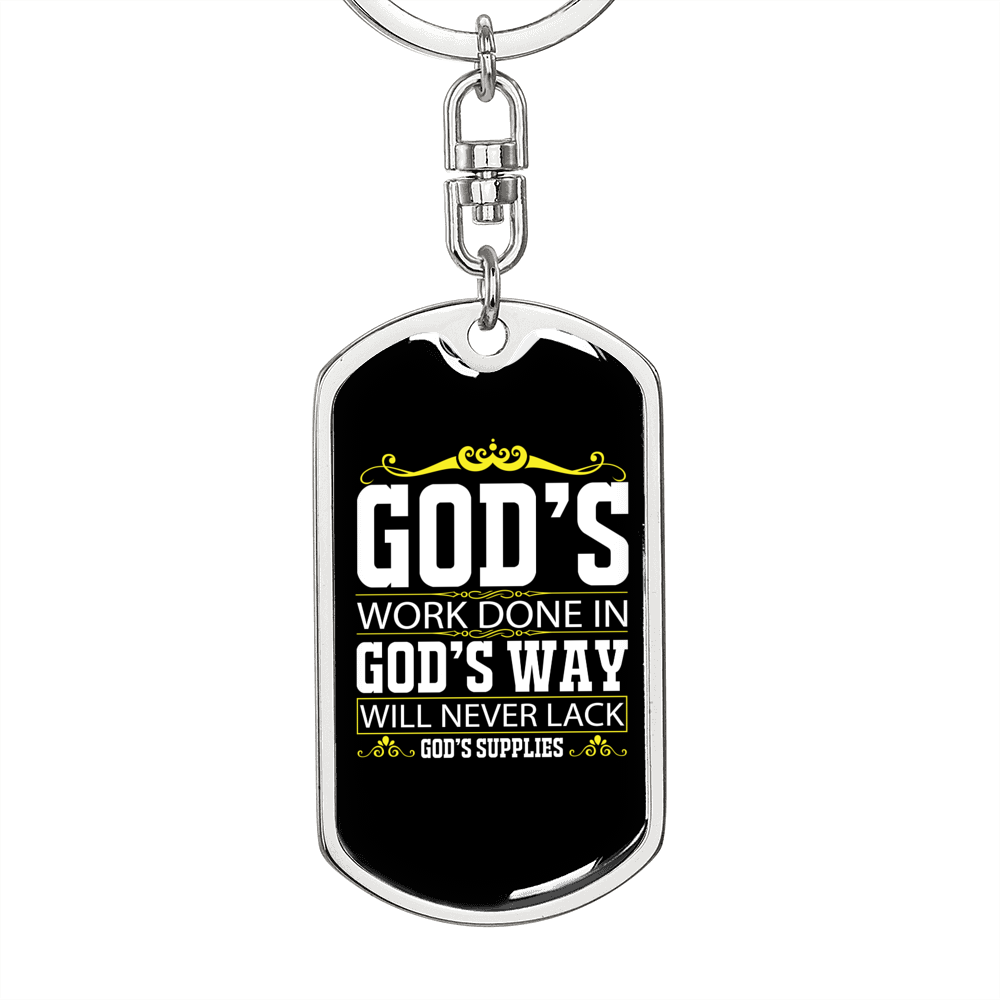 God'S Way Keychain Stainless Steel or 18k Gold Dog Tag Keyring-Express Your Love Gifts