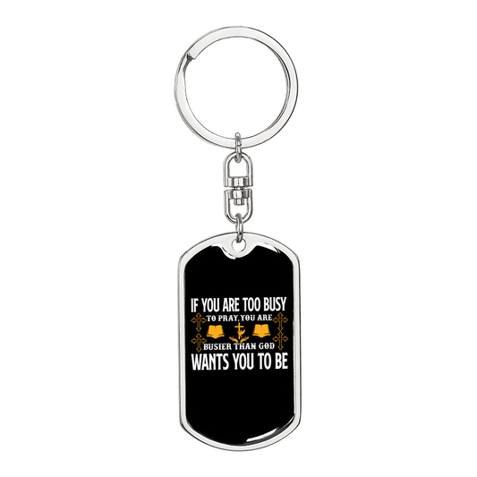 God Wants You Keychain Stainless Steel or 18k Gold Dog Tag Keyring-Express Your Love Gifts