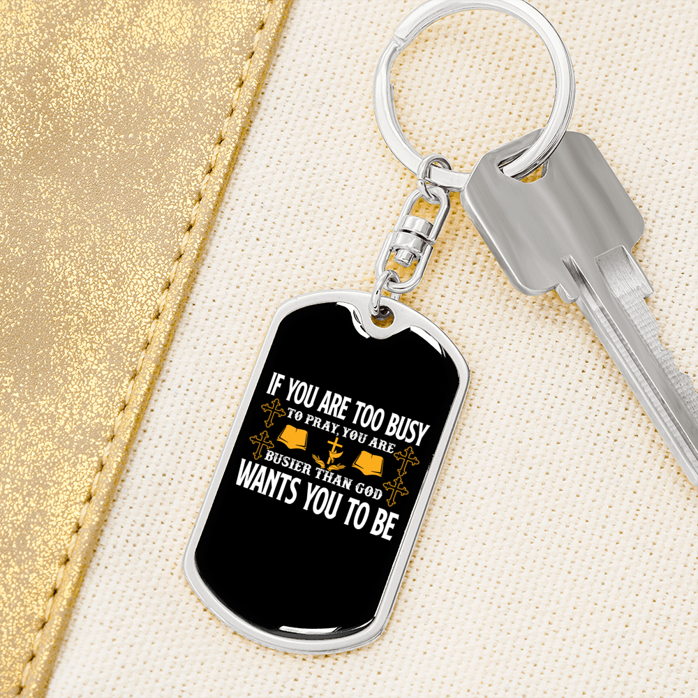 God Wants You Keychain Stainless Steel or 18k Gold Dog Tag Keyring-Express Your Love Gifts