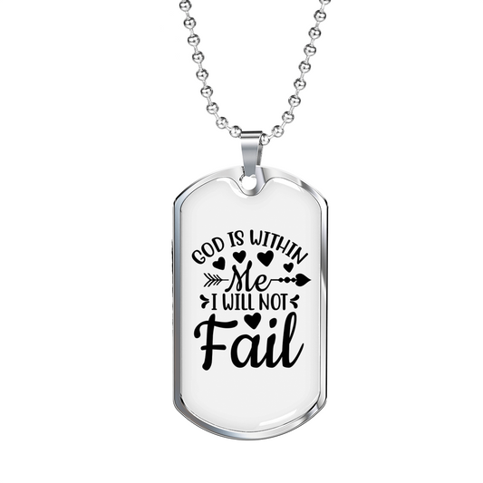 God Within Me Necklace Stainless Steel or 18k Gold Dog Tag 24" Chain-Express Your Love Gifts