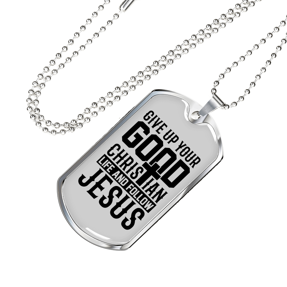 Good Christian Life Necklace Stainless Steel or 18k Gold Dog Tag 24" Chain-Express Your Love Gifts
