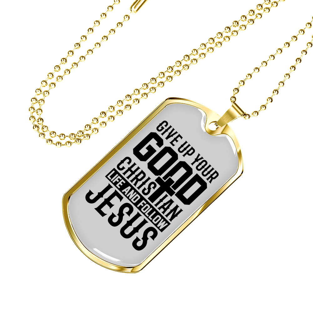 Good Christian Life Necklace Stainless Steel or 18k Gold Dog Tag 24" Chain-Express Your Love Gifts