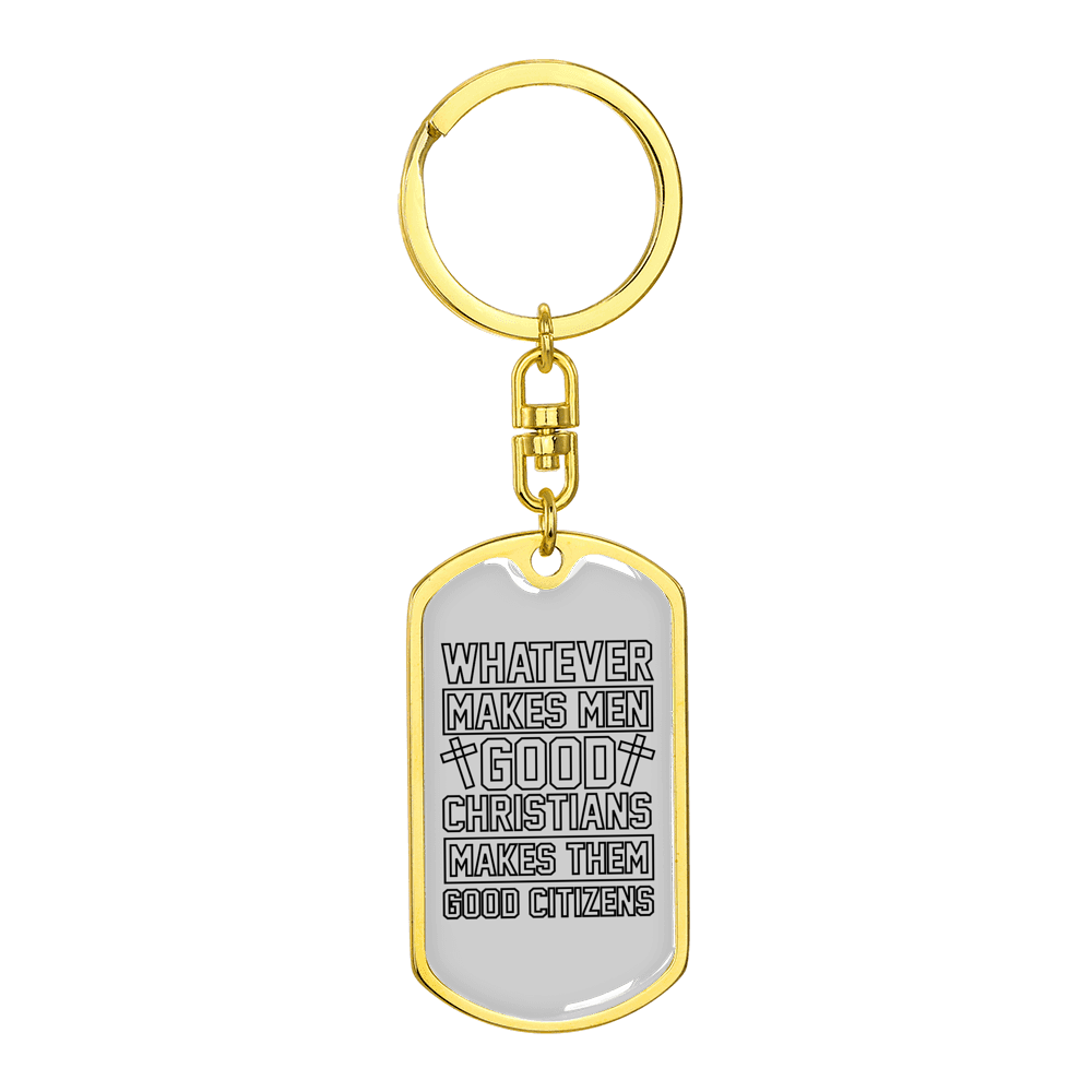 Good Citizens Stainless Steel or 18k Gold Premium Swivel Dog Tag Keychain