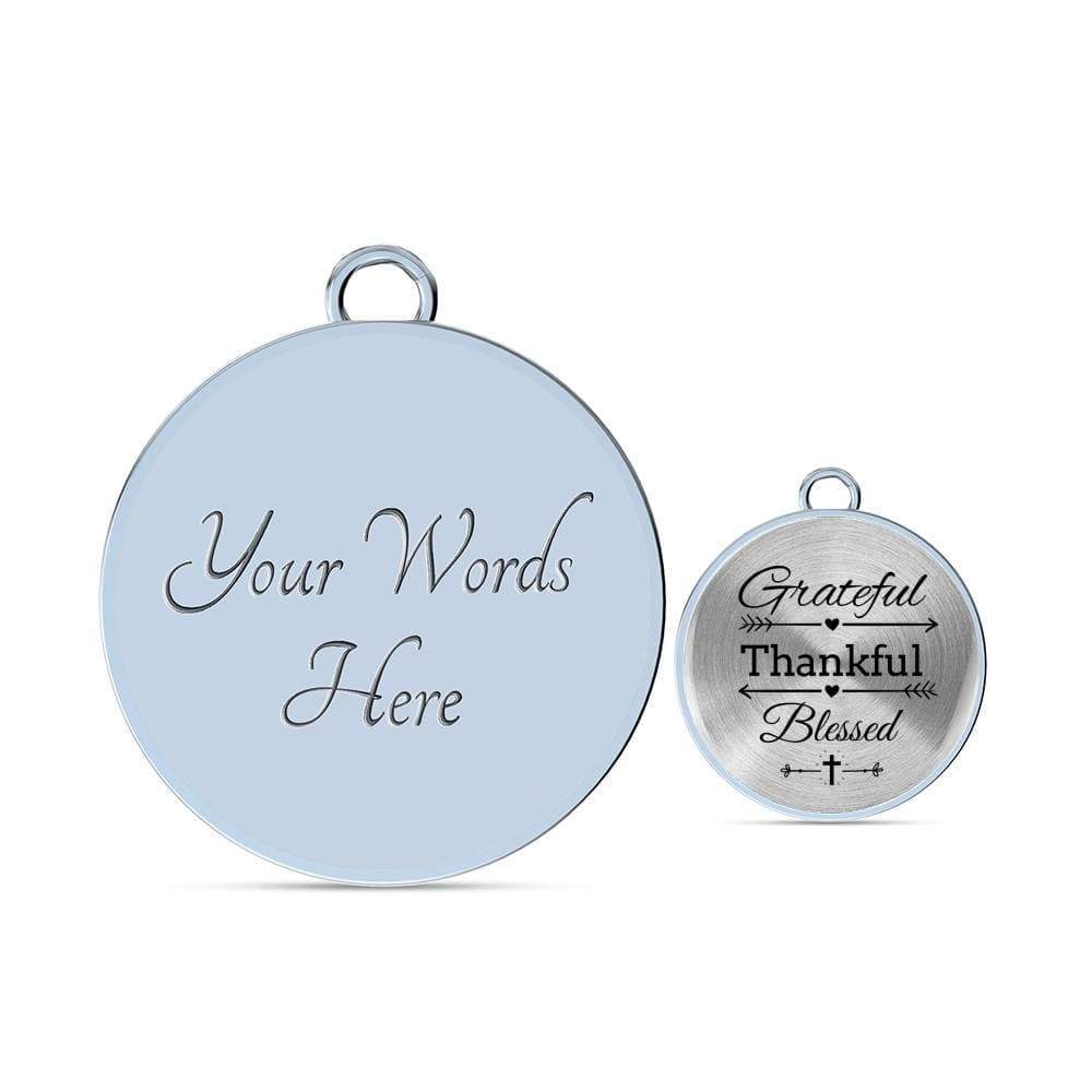 Grateful Thankful Blessed Circle Bangle Stainless Steel or 18k Gold 79 - Express Your Love Gifts