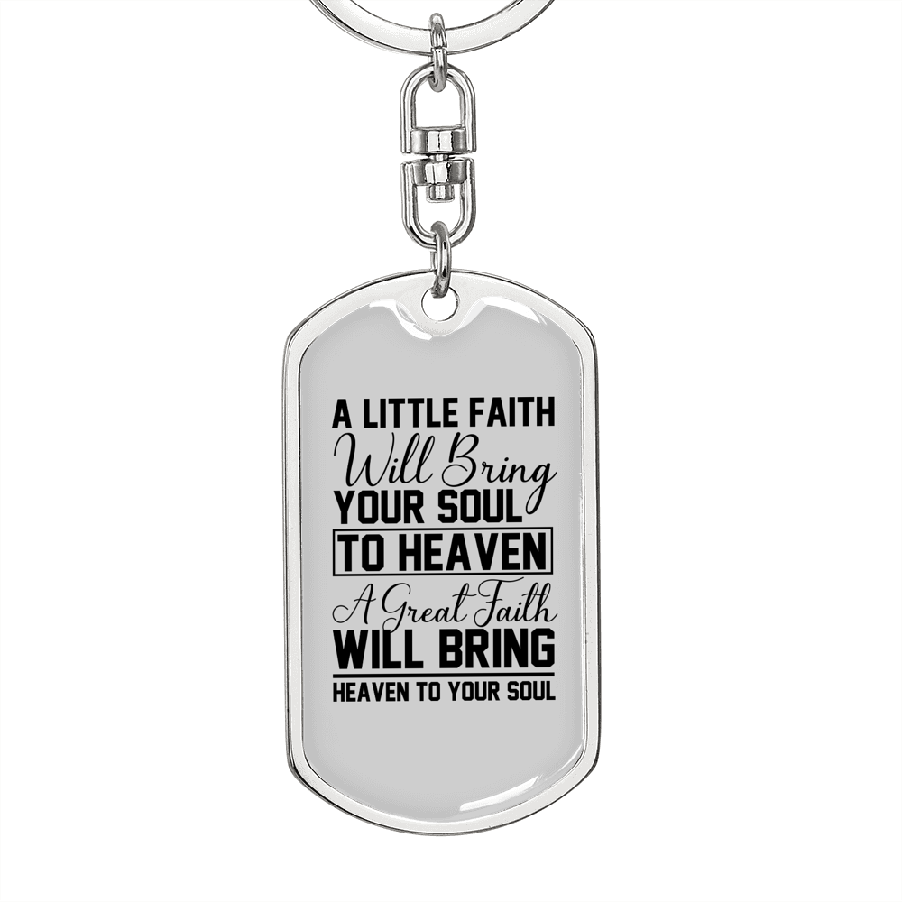 Great Faith Keychain Stainless Steel or 18k Gold Dog Tag Keyring-Express Your Love Gifts