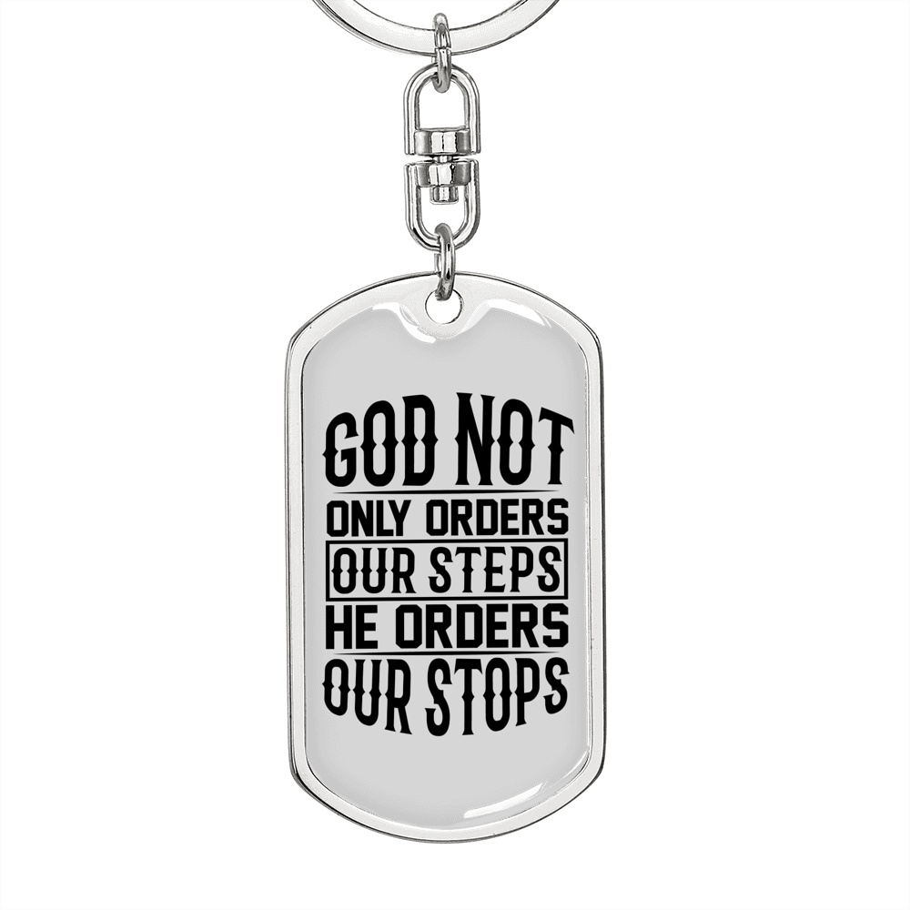 He orders Our Stops Keychain Stainless Steel or 18k Gold Dog Tag Keyring-Express Your Love Gifts