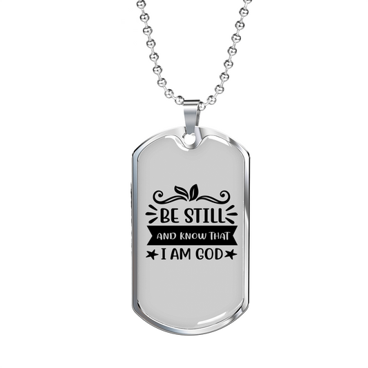 I Am God Necklace Stainless Steel or 18k Gold Dog Tag 24" Chain-Express Your Love Gifts