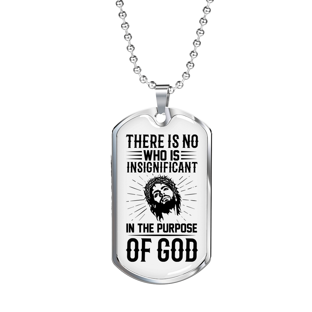 In The Purpose Of God Christian Necklace Stainless Steel or 18k Gold Dog Tag 24" Chain-Express Your Love Gifts