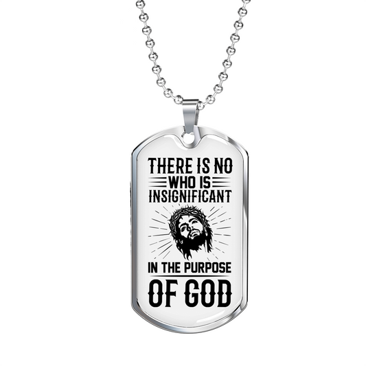 In The Purpose Of God Christian Necklace Stainless Steel or 18k Gold Dog Tag 24" Chain-Express Your Love Gifts