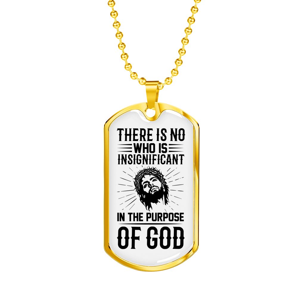 In The Purpose Of God Christian Necklace Stainless Steel or 18k Gold Dog Tag 24" Chain-Express Your Love Gifts