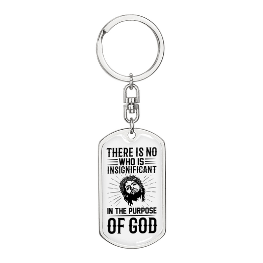 In The Purpose Of God Keychain Stainless Steel or 18k Gold Dog Tag Keyring-Express Your Love Gifts