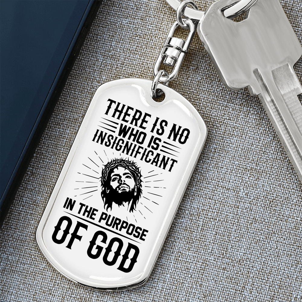 In The Purpose Of God Keychain Stainless Steel or 18k Gold Dog Tag Keyring-Express Your Love Gifts