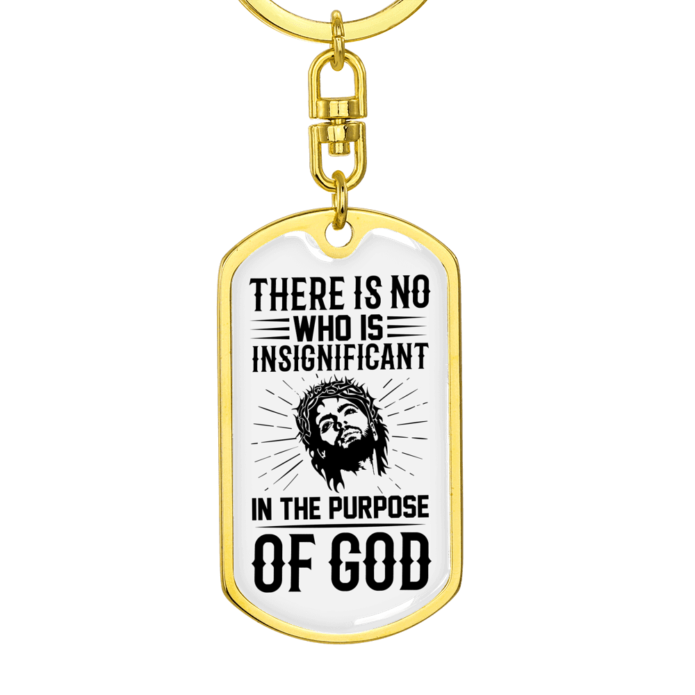 In The Purpose Of God Keychain Stainless Steel or 18k Gold Dog Tag Keyring-Express Your Love Gifts