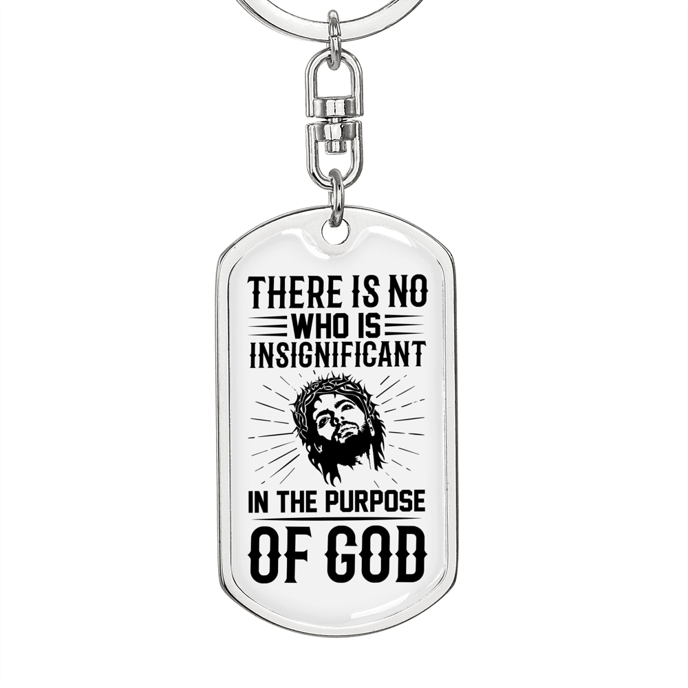In The Purpose Of God Keychain Stainless Steel or 18k Gold Dog Tag Keyring-Express Your Love Gifts