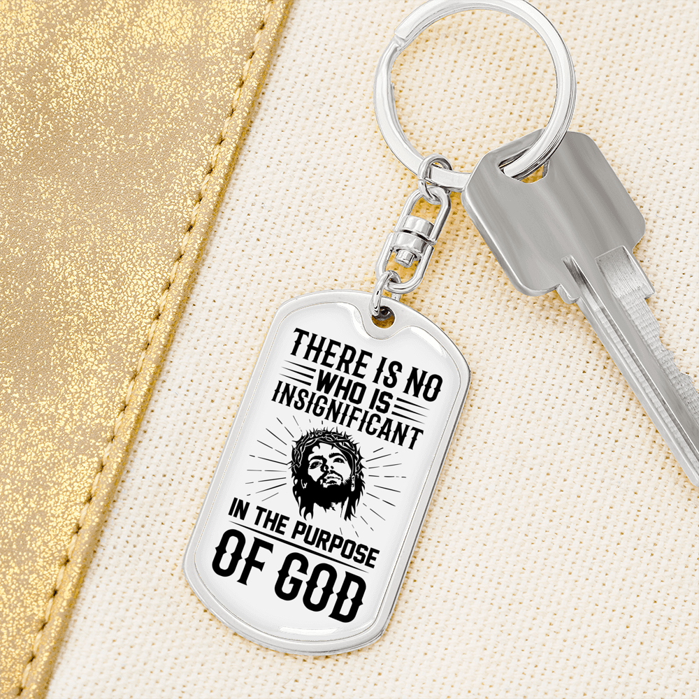 In The Purpose Of God Keychain Stainless Steel or 18k Gold Dog Tag Keyring-Express Your Love Gifts