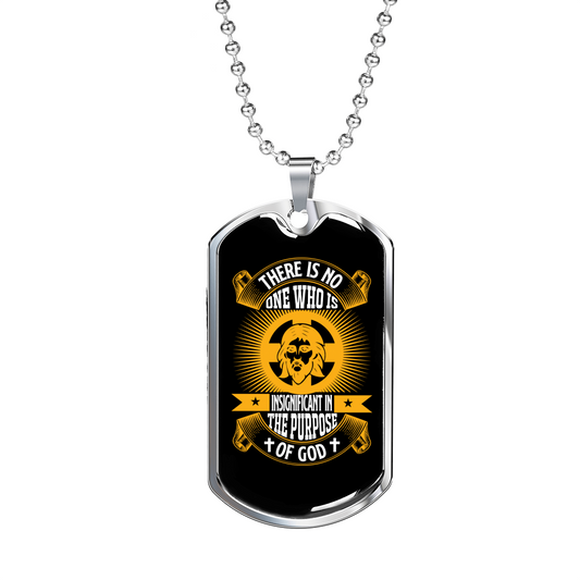 Insignificant In The Purpose Christian Necklace Stainless Steel or 18k Gold Dog Tag 24" Chain-Express Your Love Gifts