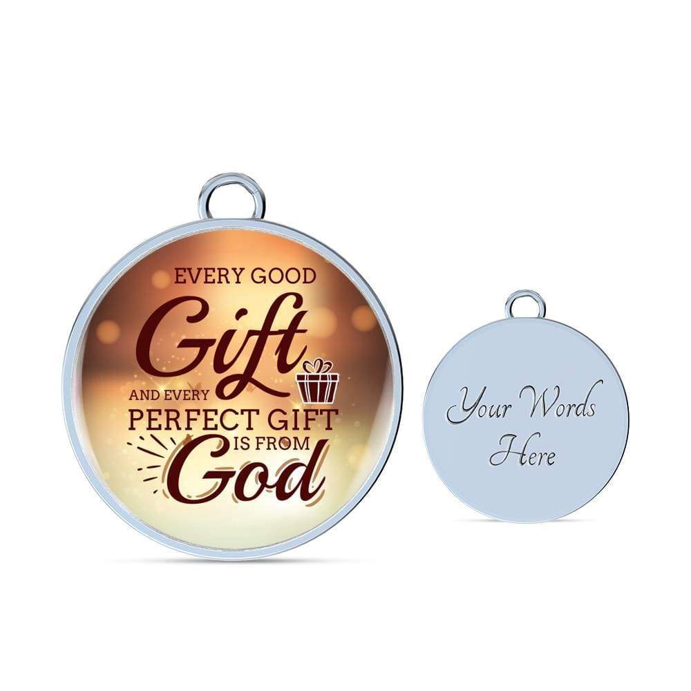 James 1:17 Perfect Gift Stainless Steel or 18k Gold Circle Bangle Bracelet - Express Your Love Gifts