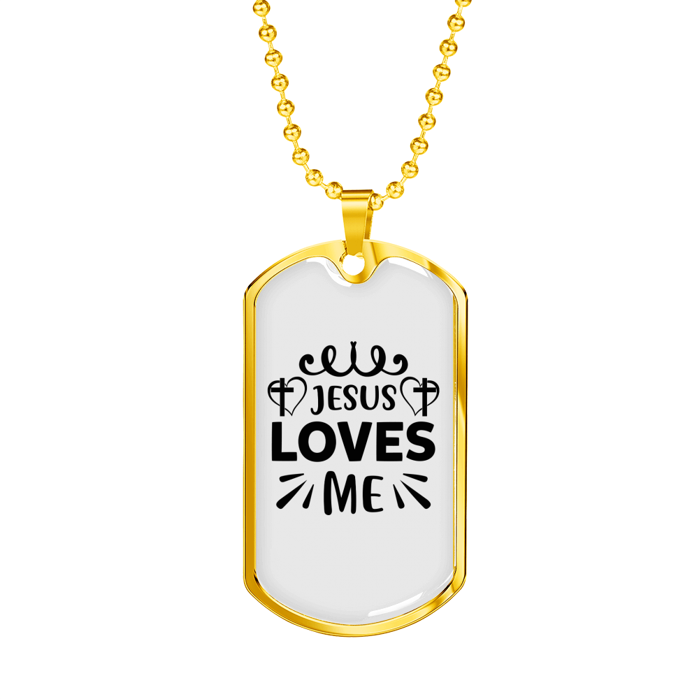 Jesus And Me Christian Necklace Stainless Steel or 18k Gold Dog Tag 24" Chain-Express Your Love Gifts