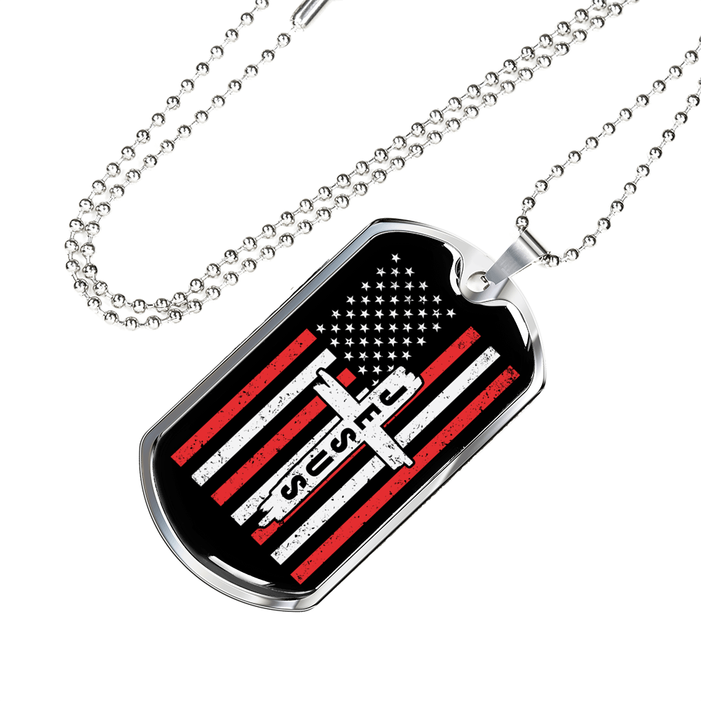 Jesus Christian Necklace Stainless Steel or 18k Gold Dog Tag 24" Chain-Express Your Love Gifts