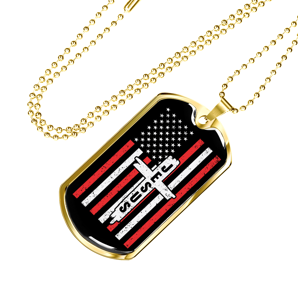Jesus Christian Necklace Stainless Steel or 18k Gold Dog Tag 24" Chain-Express Your Love Gifts