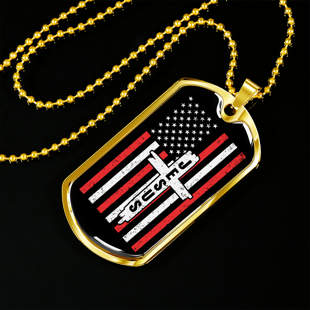 Jesus Christian Necklace Stainless Steel or 18k Gold Dog Tag 24" Chain-Express Your Love Gifts