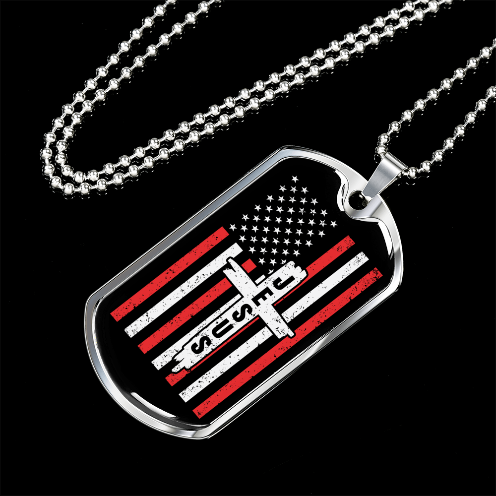 Jesus Christian Necklace Stainless Steel or 18k Gold Dog Tag 24" Chain-Express Your Love Gifts