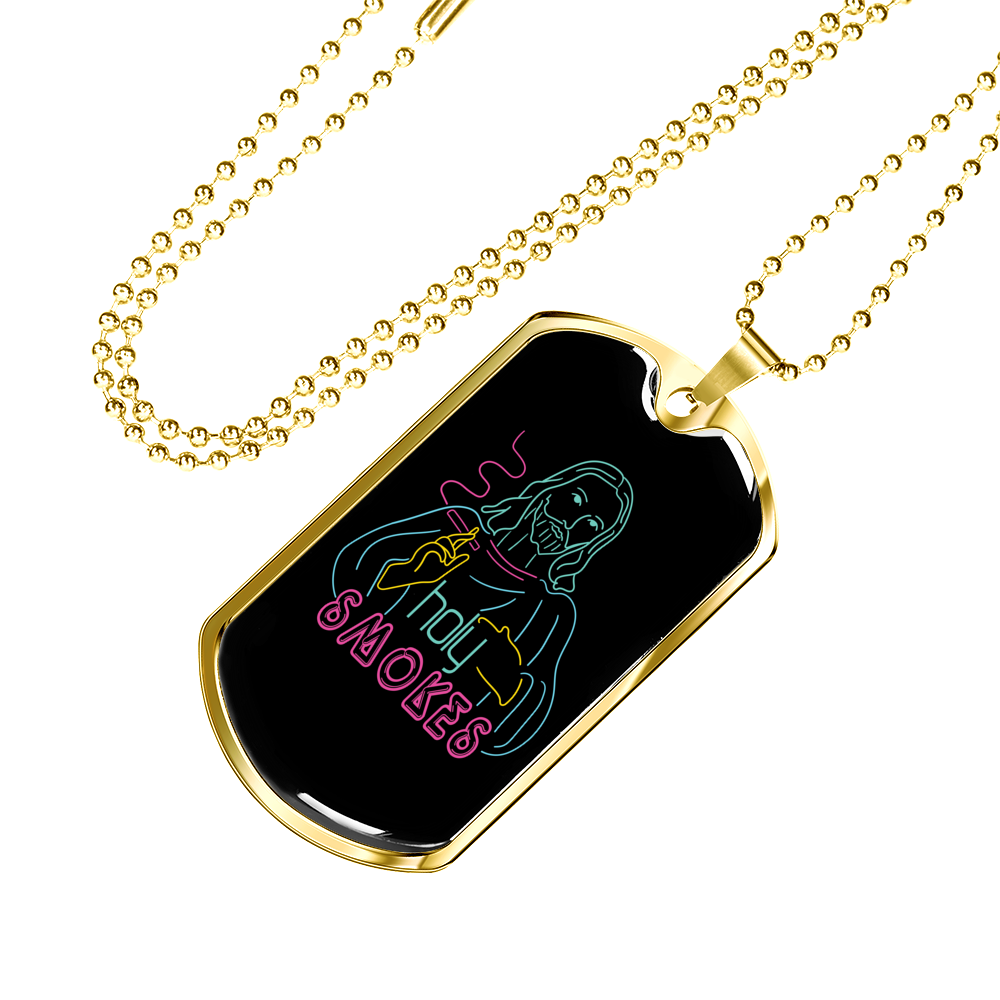 Jesus Holy Image Christian Necklace Stainless Steel or 18k Gold Dog Tag 24" Chain-Express Your Love Gifts