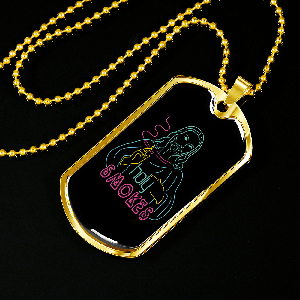 Jesus Holy Image Christian Necklace Stainless Steel or 18k Gold Dog Tag 24" Chain-Express Your Love Gifts