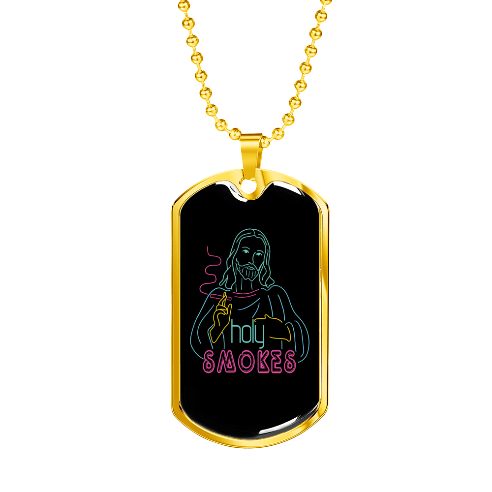 Jesus Holy Image Christian Necklace Stainless Steel or 18k Gold Dog Tag 24" Chain-Express Your Love Gifts