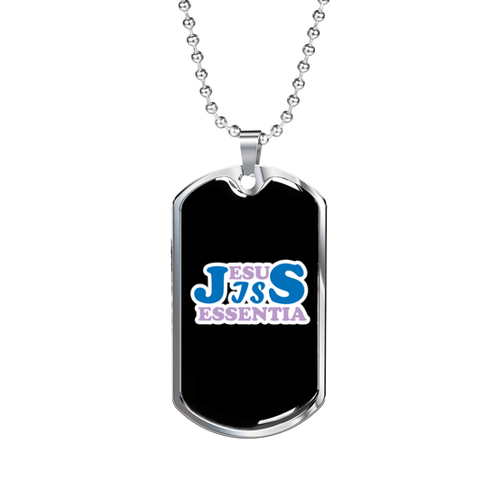 Jesus Is Christian Necklace Stainless Steel or 18k Gold Dog Tag 24" Chain-Express Your Love Gifts