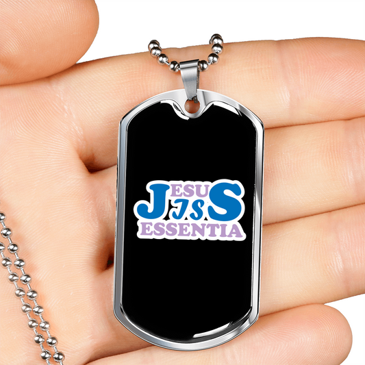 Jesus Is Christian Necklace Stainless Steel or 18k Gold Dog Tag 24" Chain-Express Your Love Gifts