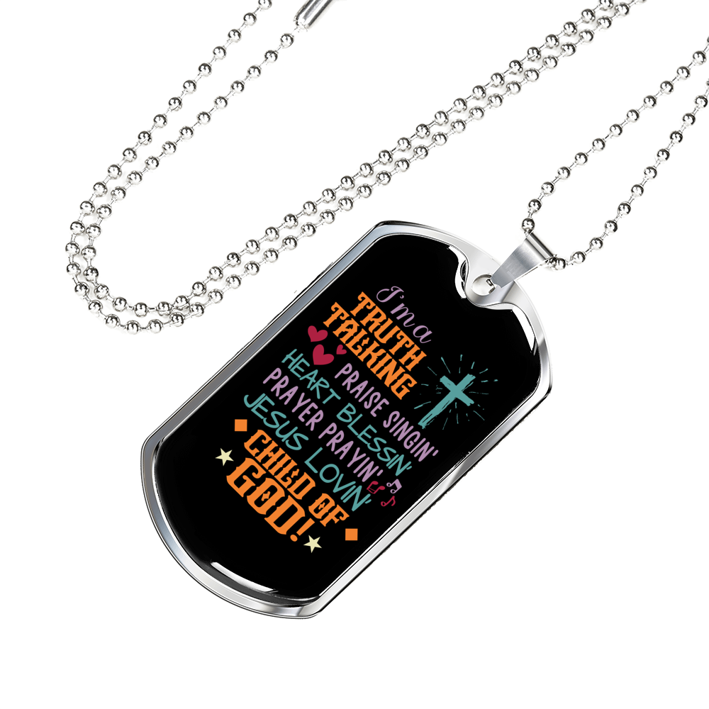 Jesus Lovin Christian Necklace Stainless Steel or 18k Gold Dog Tag 24" Chain-Express Your Love Gifts