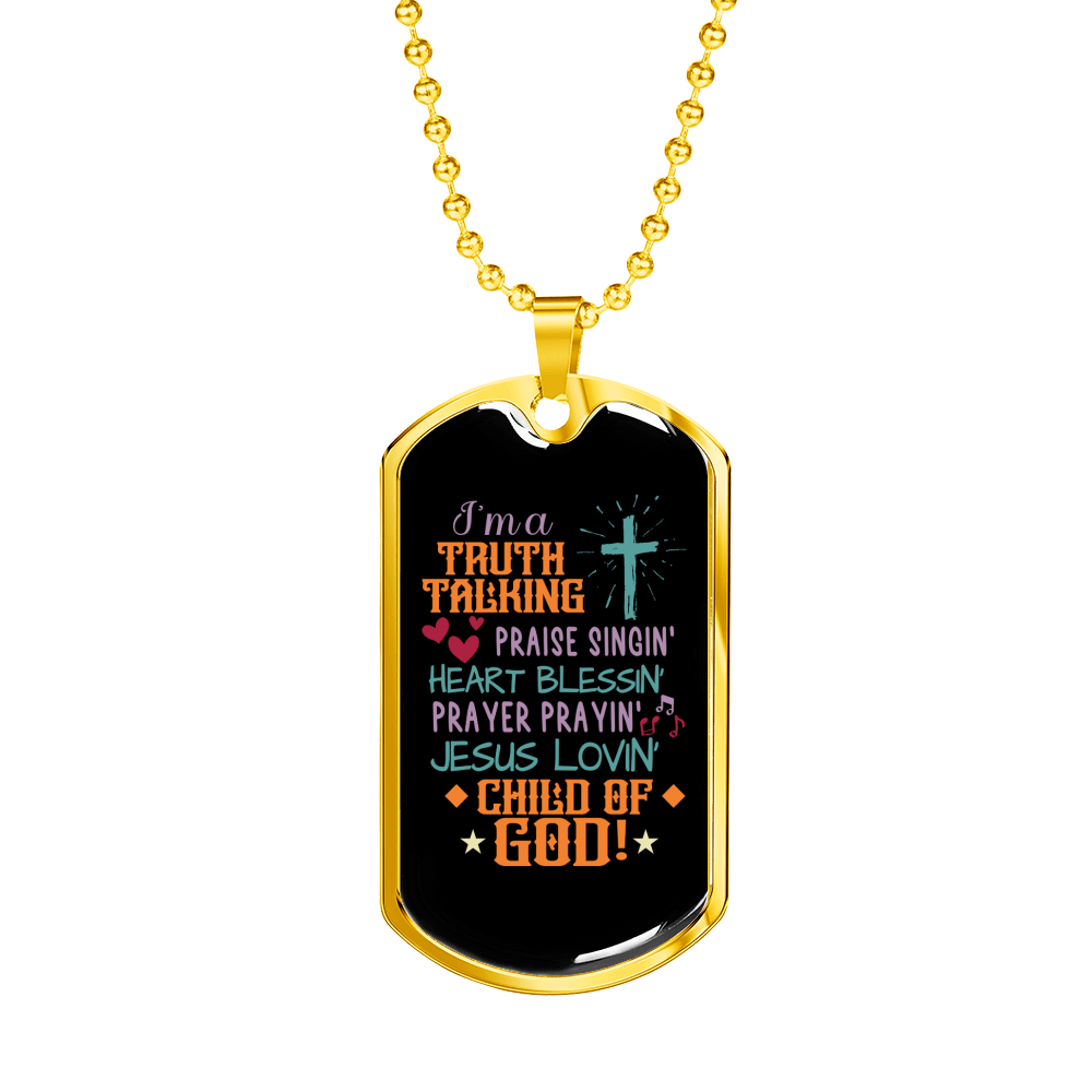 Jesus Lovin Christian Necklace Stainless Steel or 18k Gold Dog Tag 24" Chain-Express Your Love Gifts