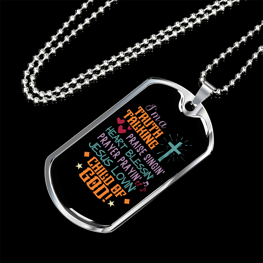 Jesus Lovin Christian Necklace Stainless Steel or 18k Gold Dog Tag 24" Chain-Express Your Love Gifts