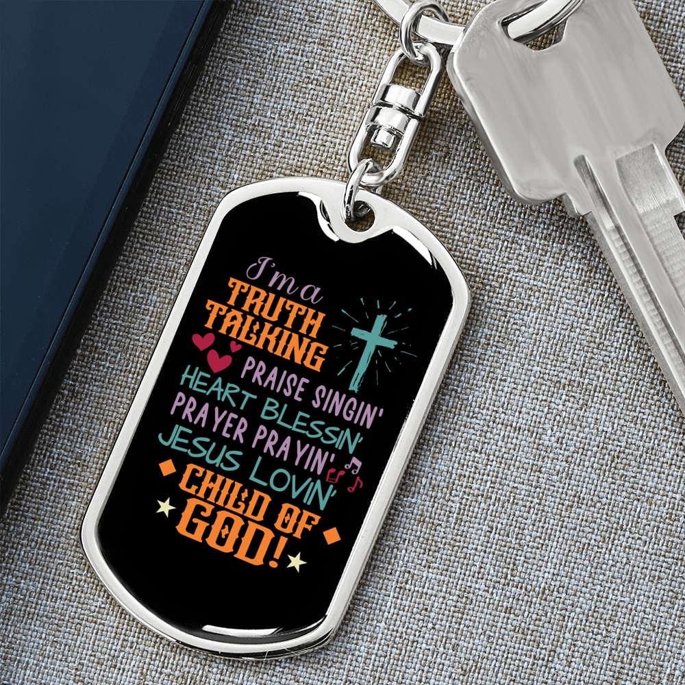 Jesus Lovin Keychain Stainless Steel or 18k Gold Dog Tag Keyring-Express Your Love Gifts