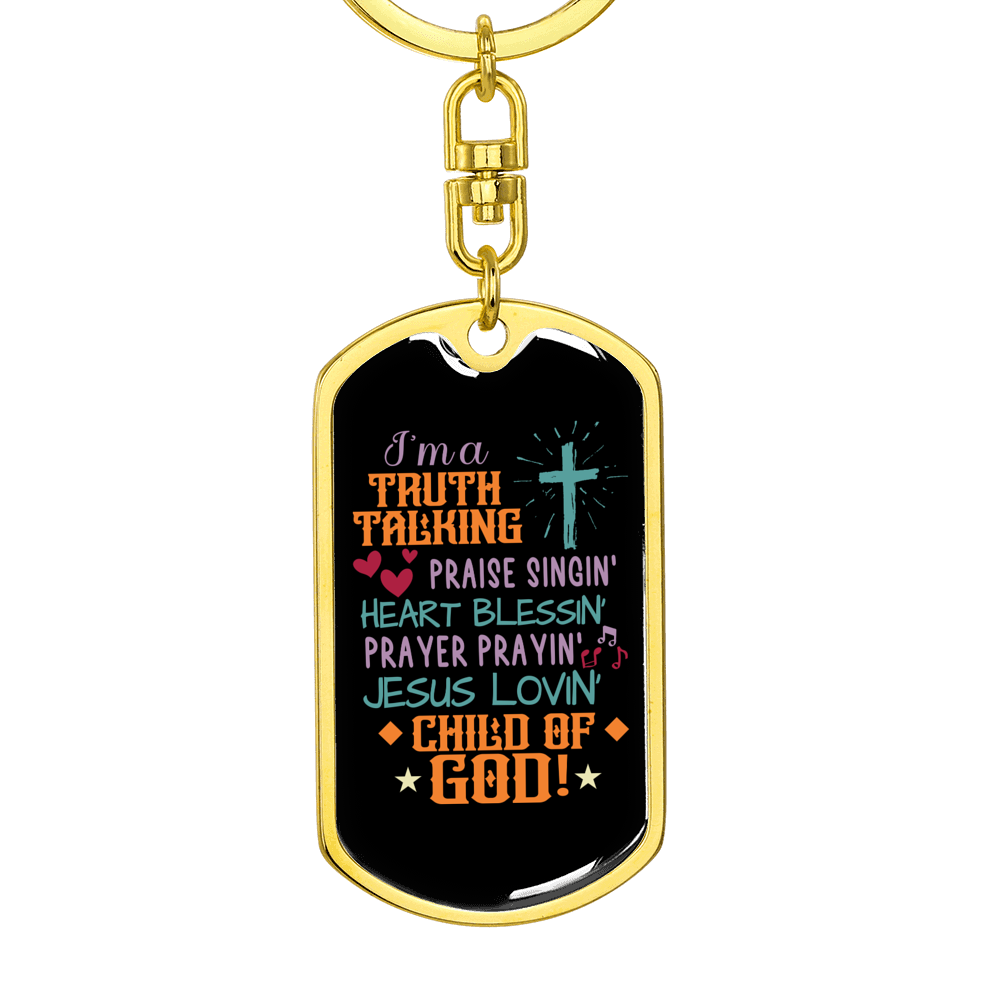 Jesus Lovin Keychain Stainless Steel or 18k Gold Dog Tag Keyring-Express Your Love Gifts