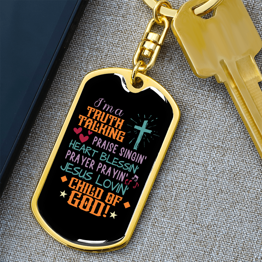 Jesus Lovin Keychain Stainless Steel or 18k Gold Dog Tag Keyring-Express Your Love Gifts