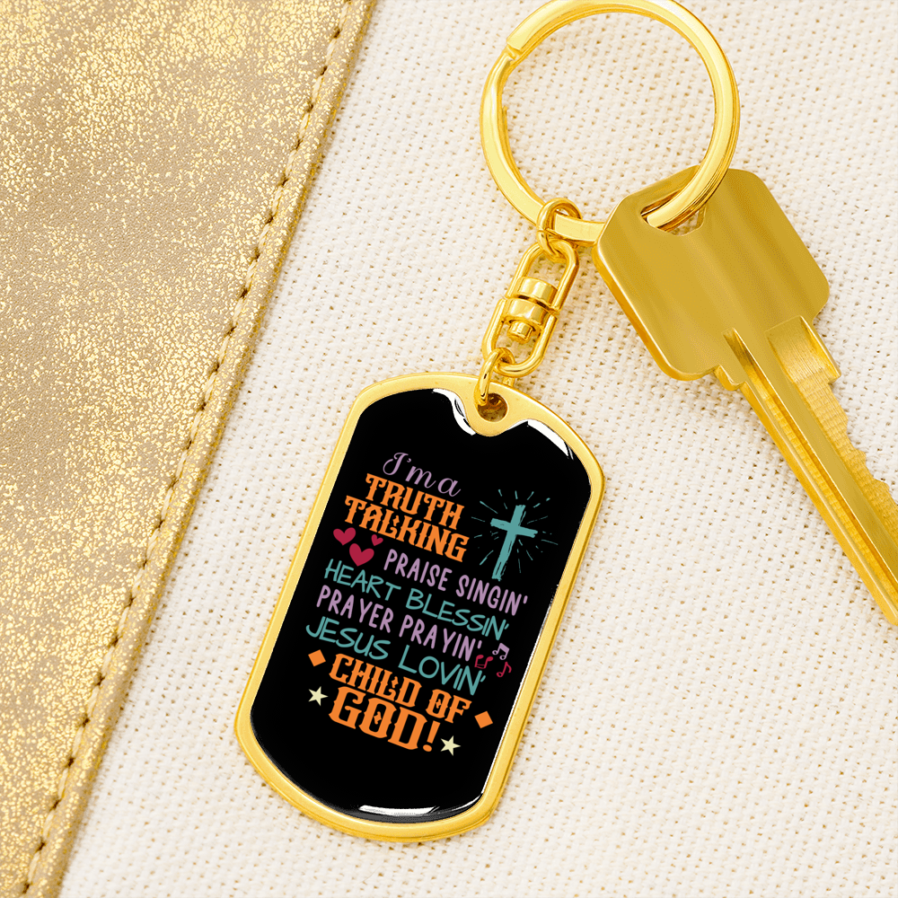 Jesus Lovin Keychain Stainless Steel or 18k Gold Dog Tag Keyring-Express Your Love Gifts