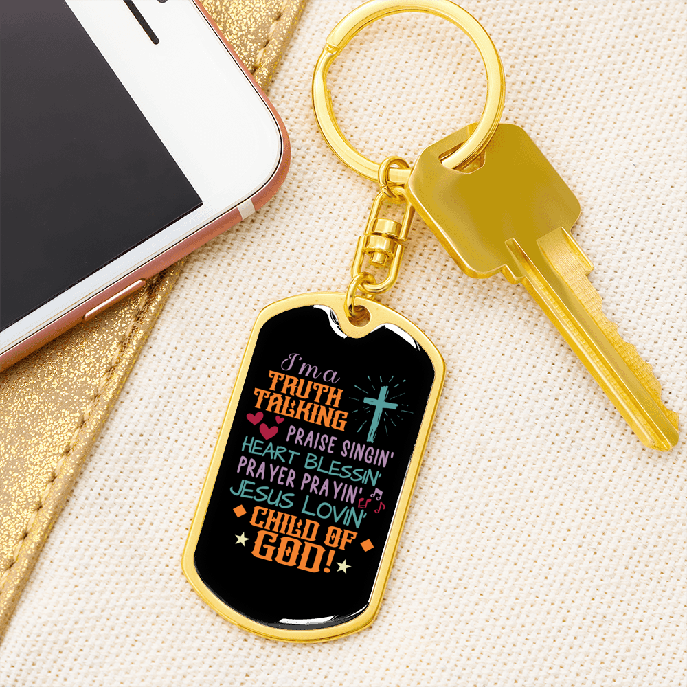 Jesus Lovin Keychain Stainless Steel or 18k Gold Dog Tag Keyring-Express Your Love Gifts