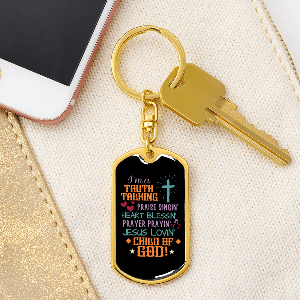 Jesus Lovin Keychain Stainless Steel or 18k Gold Dog Tag Keyring-Express Your Love Gifts