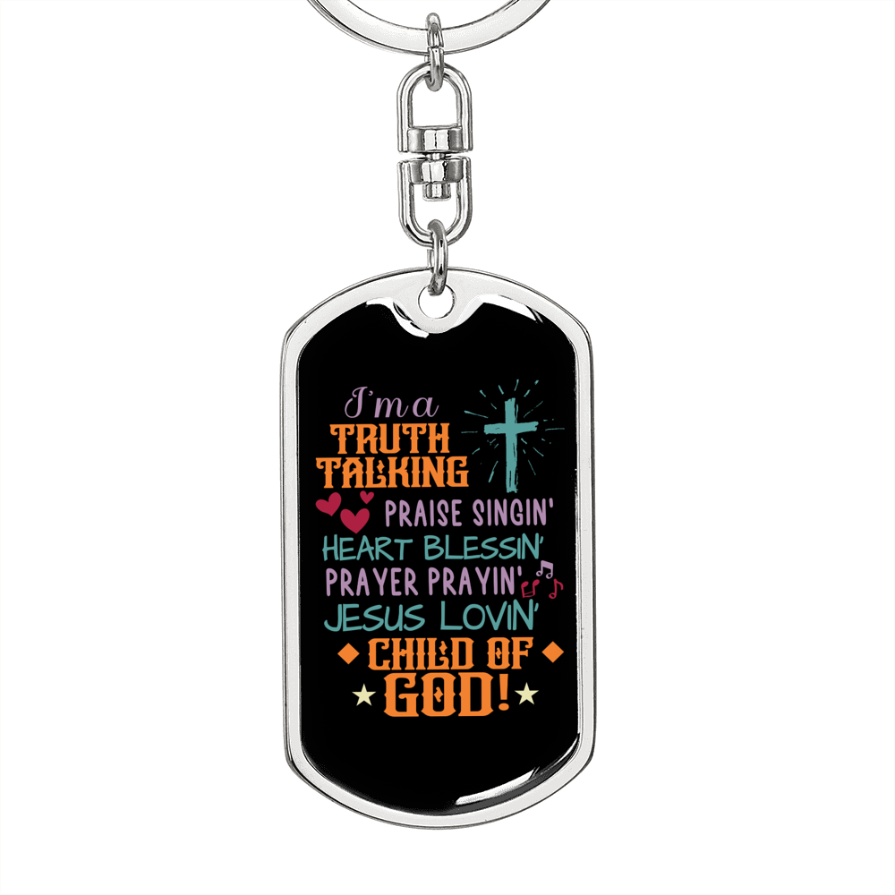 Jesus Lovin Keychain Stainless Steel or 18k Gold Dog Tag Keyring-Express Your Love Gifts