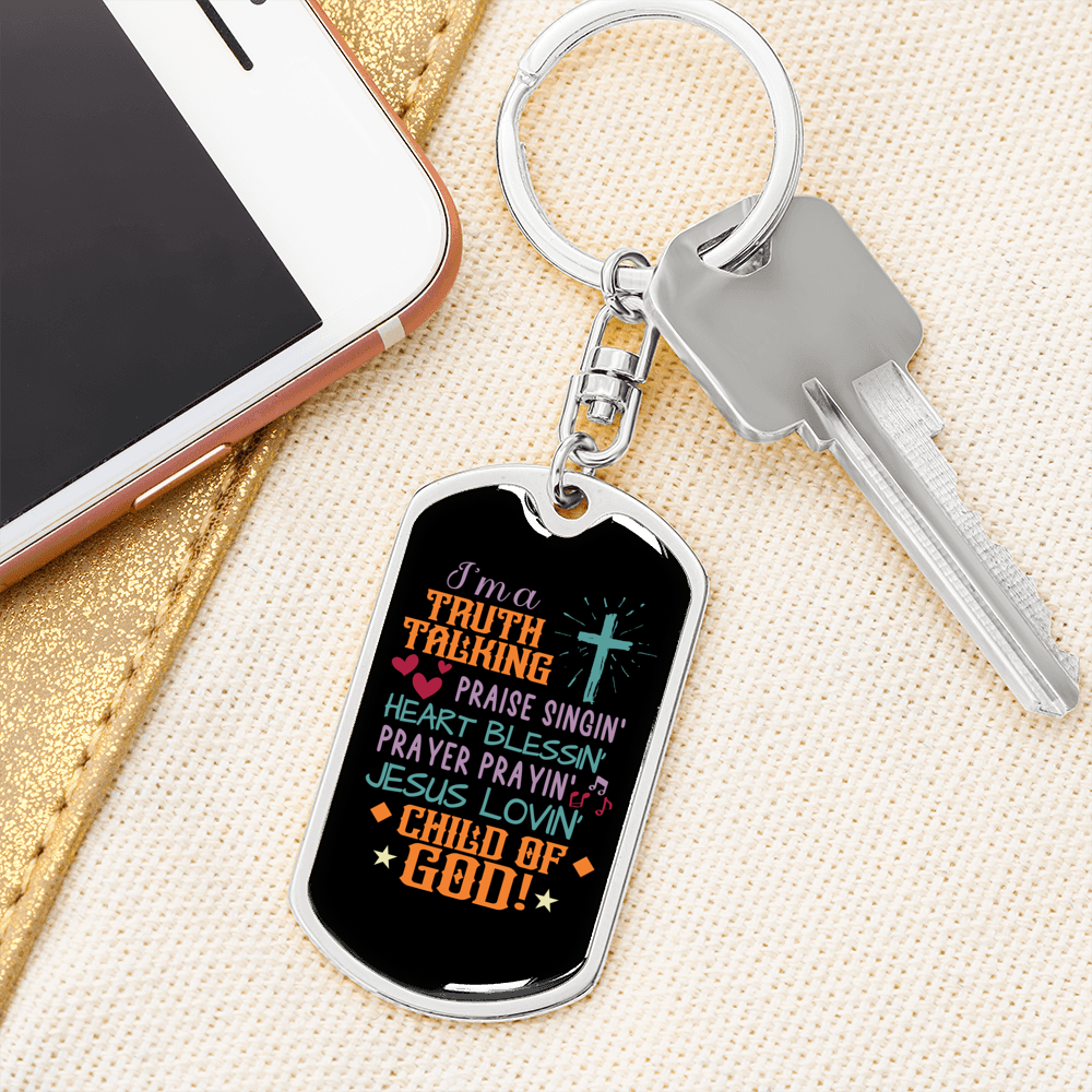 Jesus Lovin Keychain Stainless Steel or 18k Gold Dog Tag Keyring-Express Your Love Gifts
