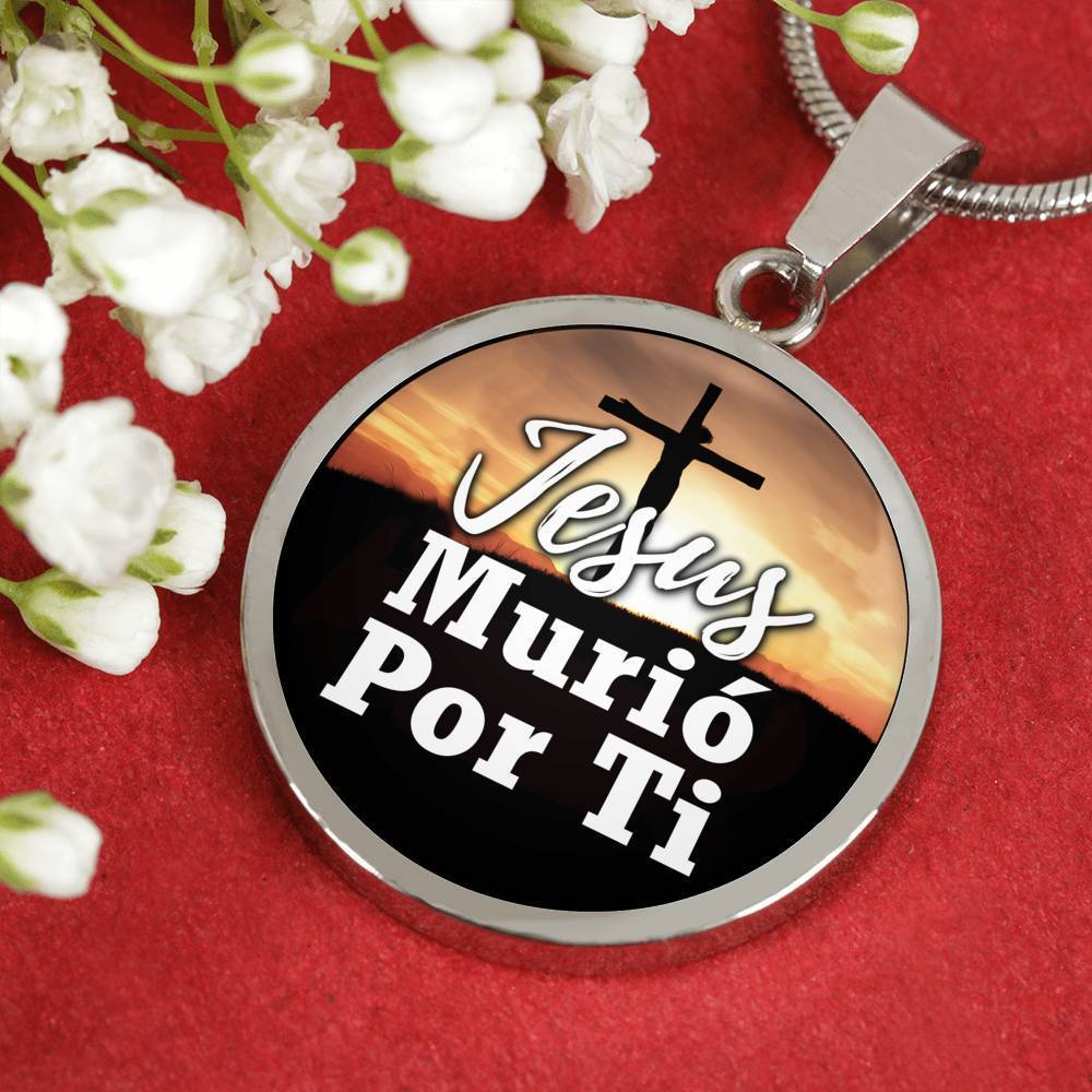 Jesus Murio Por Ti Collar Acero Inoxidable u Oro 18k Dog Tag 24" Cadena-Express Your Love Gifts