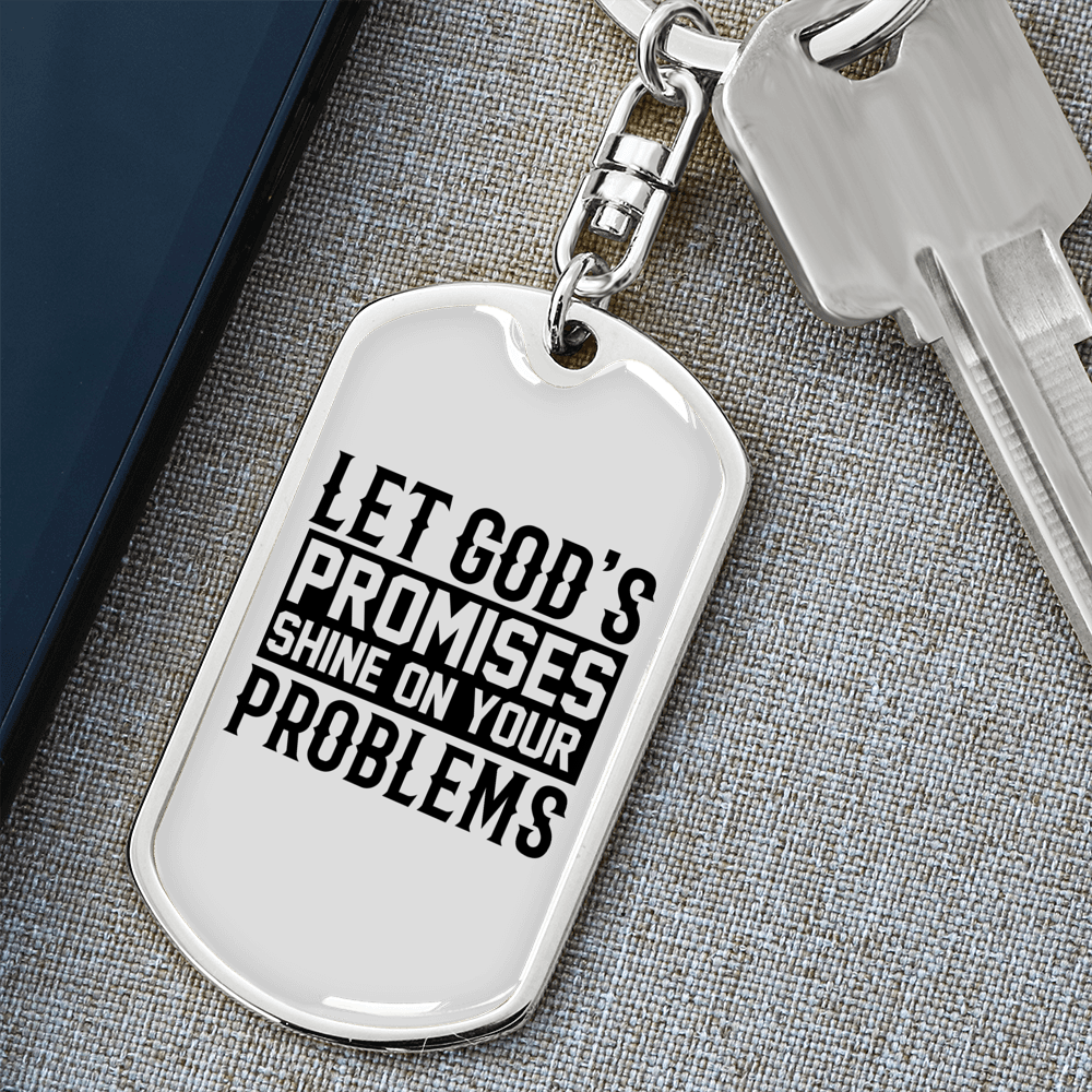 Let God'S Promises Keychain Stainless Steel or 18k Gold Dog Tag Keyring-Express Your Love Gifts