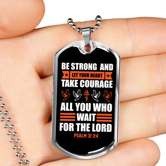 Let Your Heart Christian Necklace Stainless Steel or 18k Gold Dog Tag 24" Chain-Express Your Love Gifts
