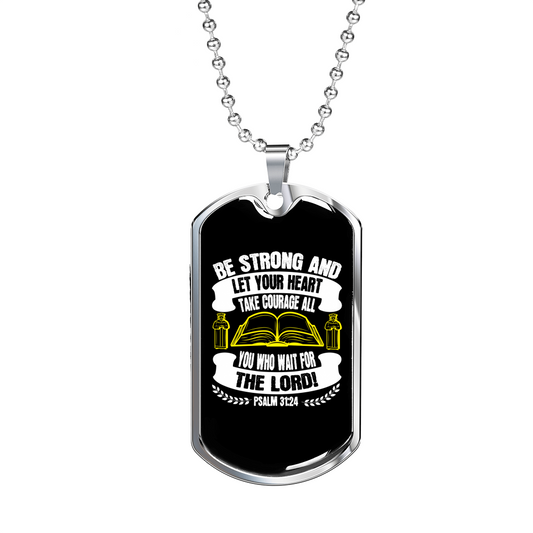 Let Your Heart Lord Christian Necklace Stainless Steel or 18k Gold Dog Tag 24" Chain-Express Your Love Gifts
