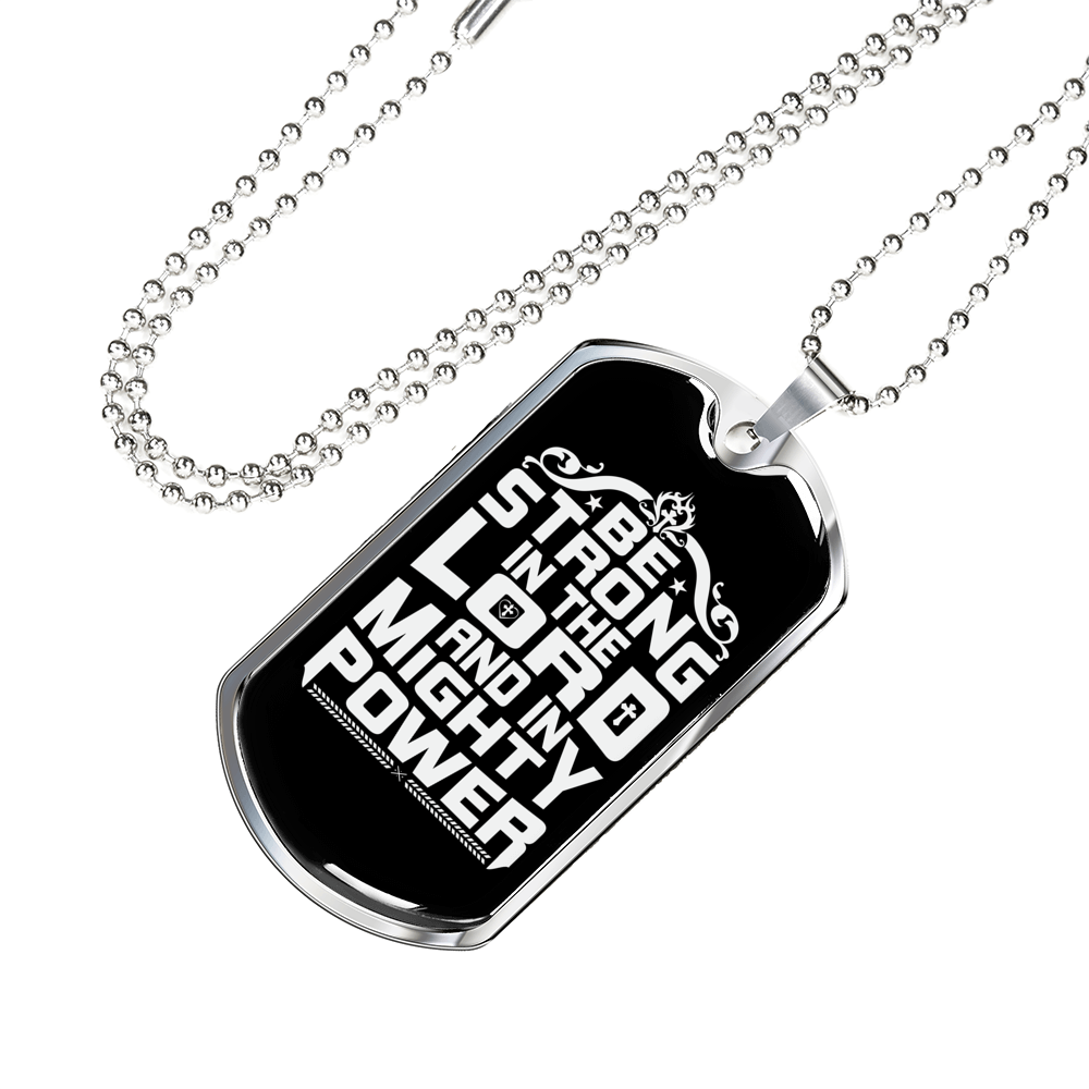 Lord Mighty Power Christian Necklace Stainless Steel or 18k Gold Dog Tag 24" Chain-Express Your Love Gifts