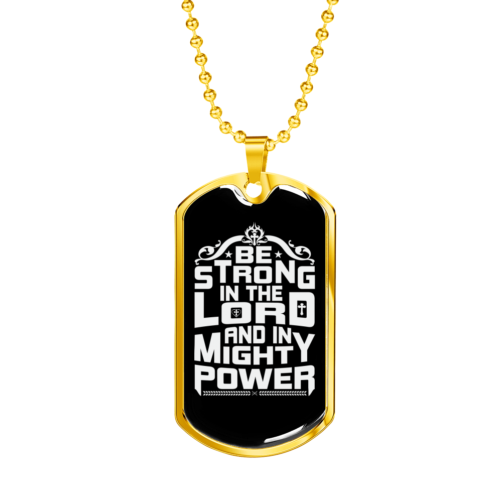Lord Mighty Power Christian Necklace Stainless Steel or 18k Gold Dog Tag 24" Chain-Express Your Love Gifts