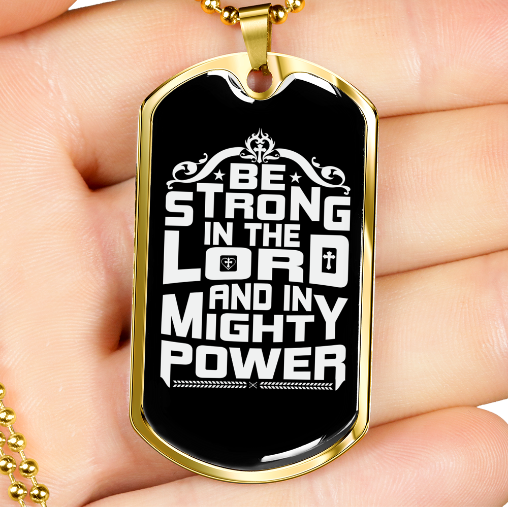 Lord Mighty Power Christian Necklace Stainless Steel or 18k Gold Dog Tag 24" Chain-Express Your Love Gifts